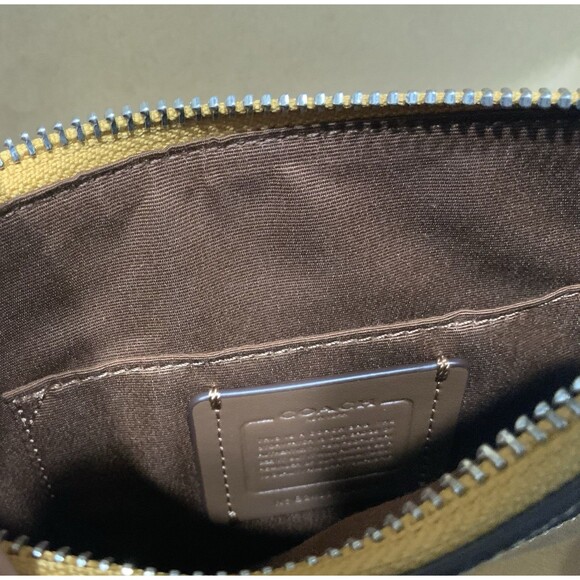 NWT Coach CE871 Mini Rowan File Bag Crossgrain Leather Honeycomb Yellow - Picture 3 of 4